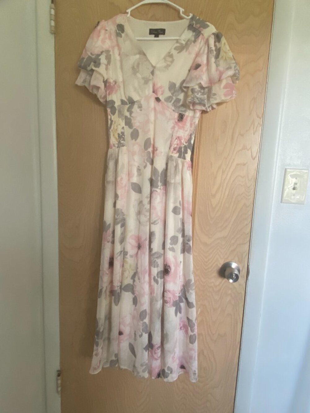 Pink Floral Puffy Dress